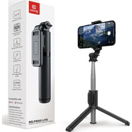 Compact selfie stick Bluetooth tripod black