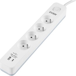 Multiprise parafoudre PROTECT 4PL 1A1C USB T/LZ12-PRO015/1000