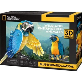 3D puzzle 88 pieces Blue-throated macaws