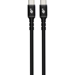 Cable USB C - USB C de 3 m, silicona negra 2.0