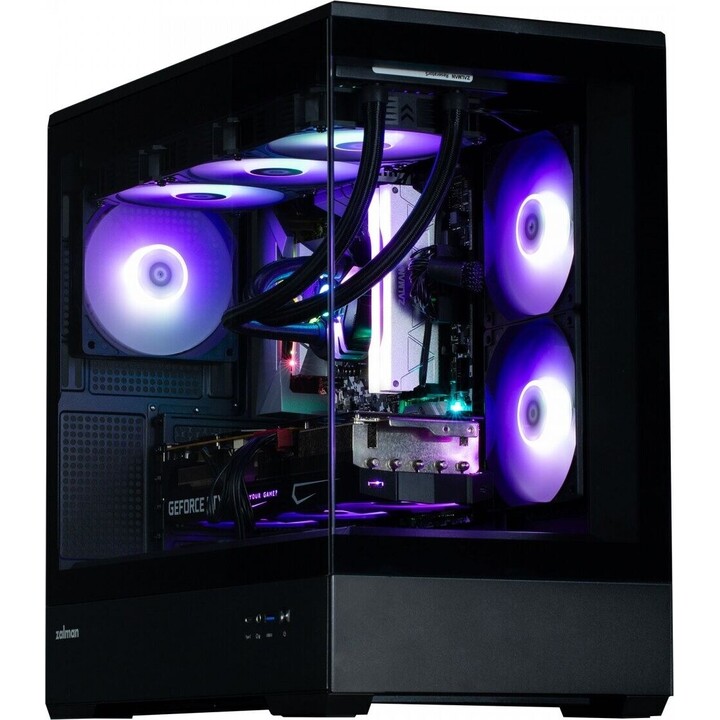 Case P30 V2 MicroATX Mini Tower con 3 ventole RGB, colore nero.