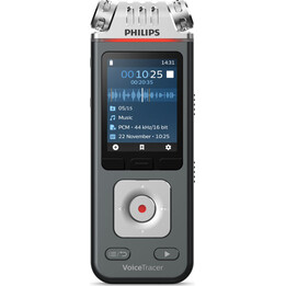 Grabadora de voz DVT8115 con memoria de 8 GB, grabación de 360° y ranura para tarjeta microSDHC de 32 GB.