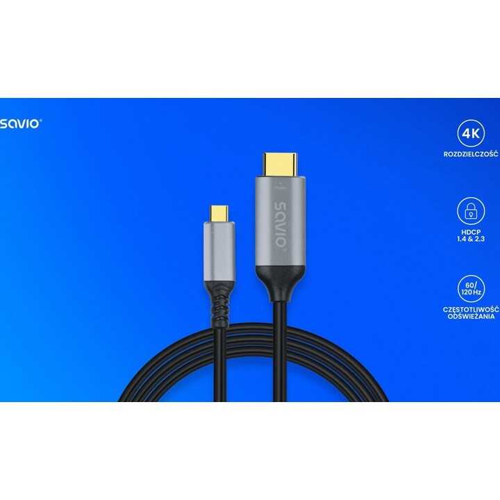 Câble USB-C vers HDMI v2.0b, 3 m, cuivre CL-184