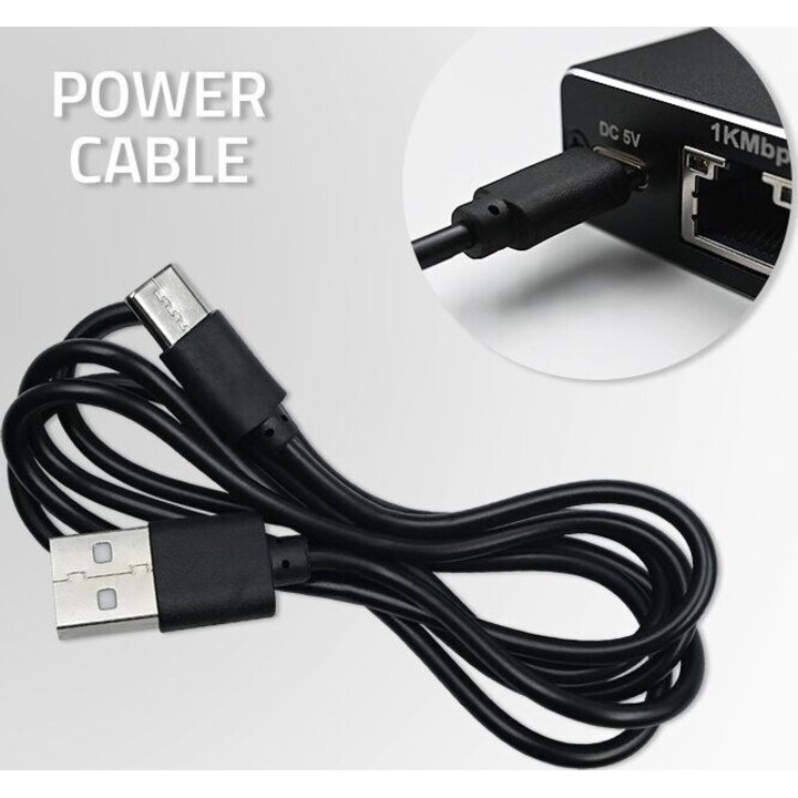 Mini switch divisor 1x2 puertos RJ45 1000Mbps
