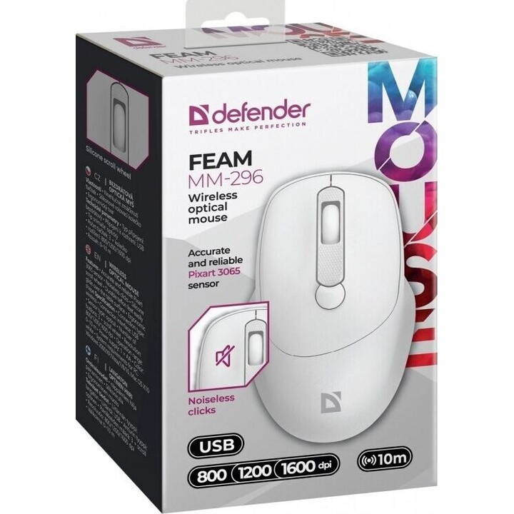 MOUSE SEM FIO SILENCIOSO C LICK FEAM BRANCO