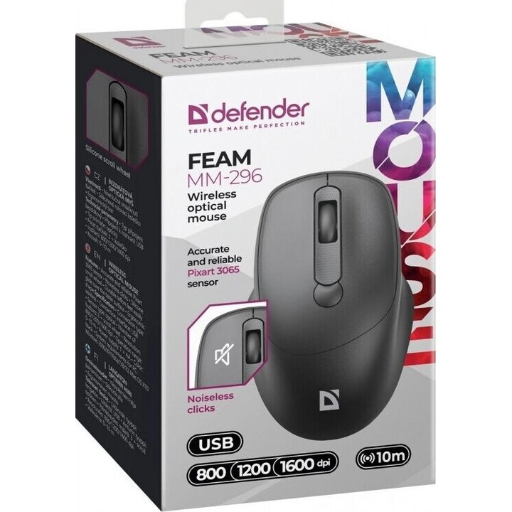 MOUSE WIRELESS SILENZIOSO CON CLIC NERO