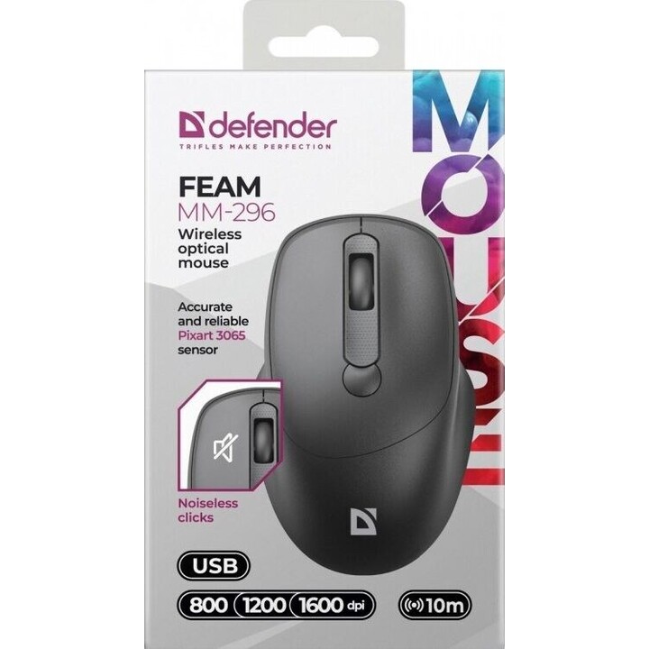 WIRELESS MOUSE SILENT C LICK FEAM BLACK
