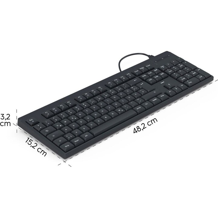 Hama CK-100 teclado con cable negro