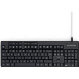 Hama CK-200 teclado USB con cable, 8 teclas multimedia, negro