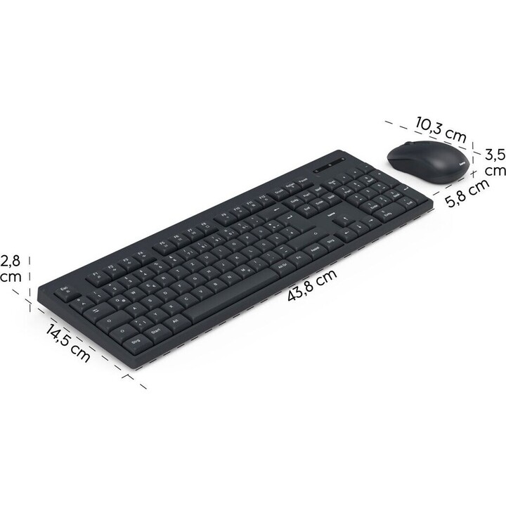Hama Set tastiera e mouse WKM-100 nero U8173051