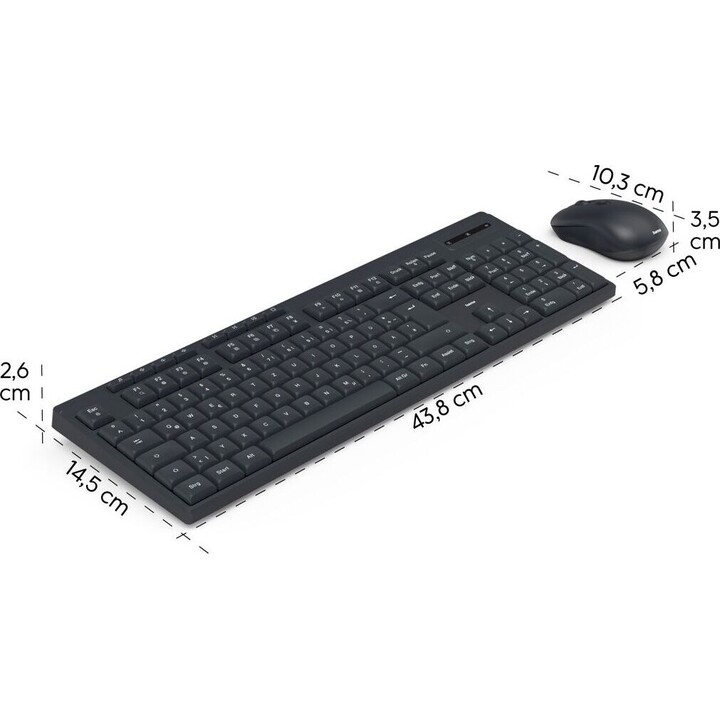 Hama Set tastiera e mouse WKM-200 nero U8173056