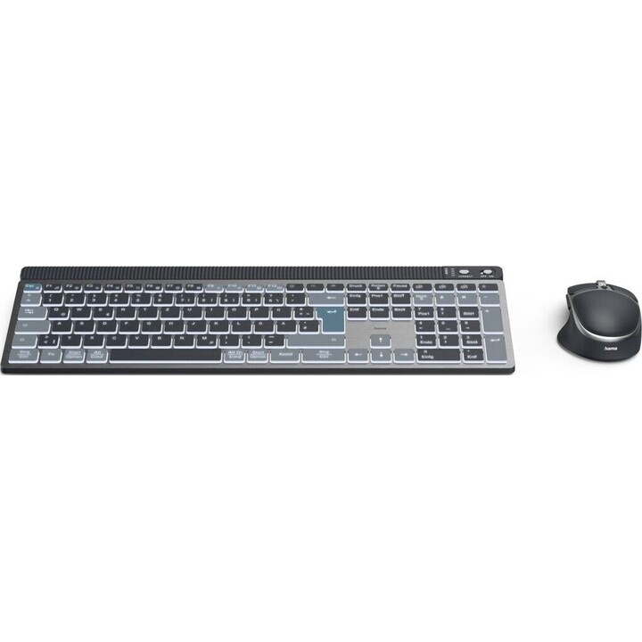 Set composto da tastiera e mouse multi-dispositivo, colore nero