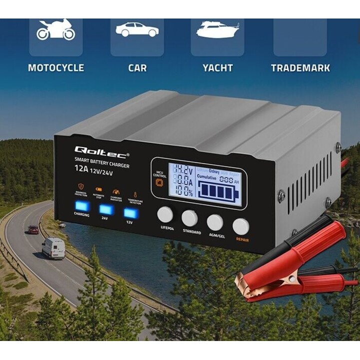 Microprocessor charger 12V 12.6V 24V LCD