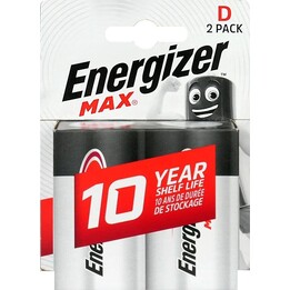 Pilhas alcalinas LR20/D, blister com 2 unidades.