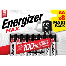 Alkaline-Batterien LR6/AA Blisterpackung 8 Stück MAX
