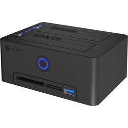 IB-1233CL-CR 2x SSD/HDD de 2,5/3,5", lector de tarjetas
