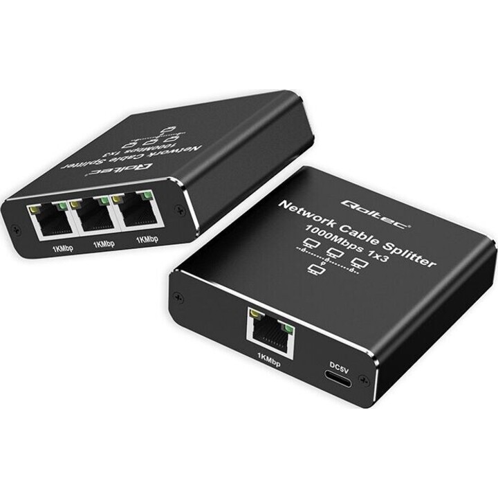 Mini Switch Ethernet Splitter 1x3 RJ45 USB C