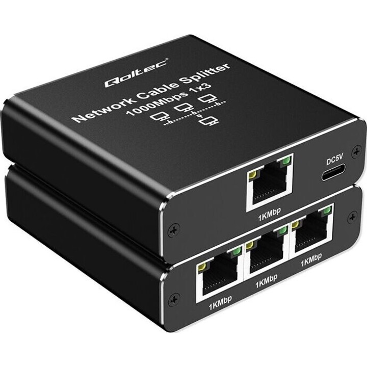 Mini Switch Ethernet Splitter 1x3 RJ45 USB C