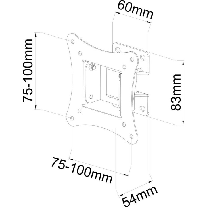 Support mural pour téléviseur LED/LCD 13-30 pouces, 15 kg, pivotant et inclinable.