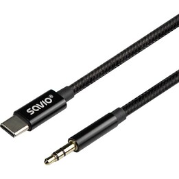 SAVIO CL-188 USB-C to 3.5 mm mini jack cable 2 m black