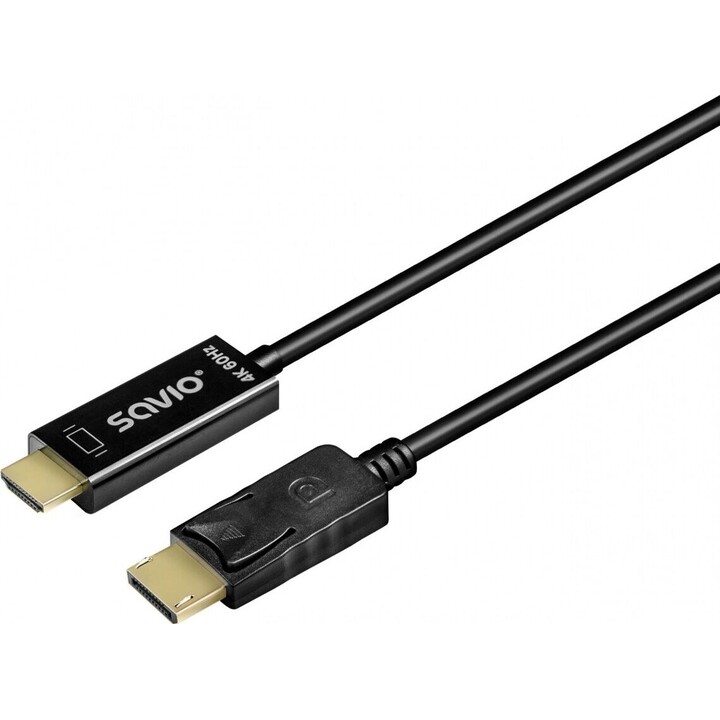 SAVIO CL-189 cable DisplayPort a HDMI negro 1,5 m 4K 60 Hz