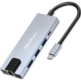 HUB USB C 5 en 1 USB C PD 100W 2xUSB HDMI 4K RJ45