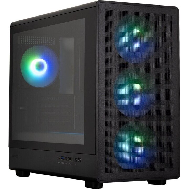 Gabinete Mini Torre M5 BLACK mATX com 4 Ventoinhas ARGB