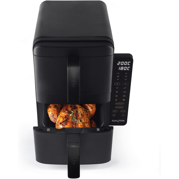 Salter VertiCook Heißluftfritteuse, 9 l, mit zwei vertikalen Körben, digital