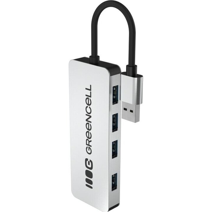 Greencell HUB-GC-A4A USB-A-Hub 4x USB-A 3.0 silber