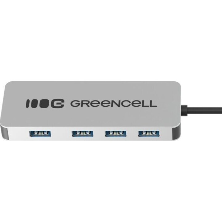 Greencell HUB-GC-A4A hub USB-A 4x USB-A 3.0 prateado