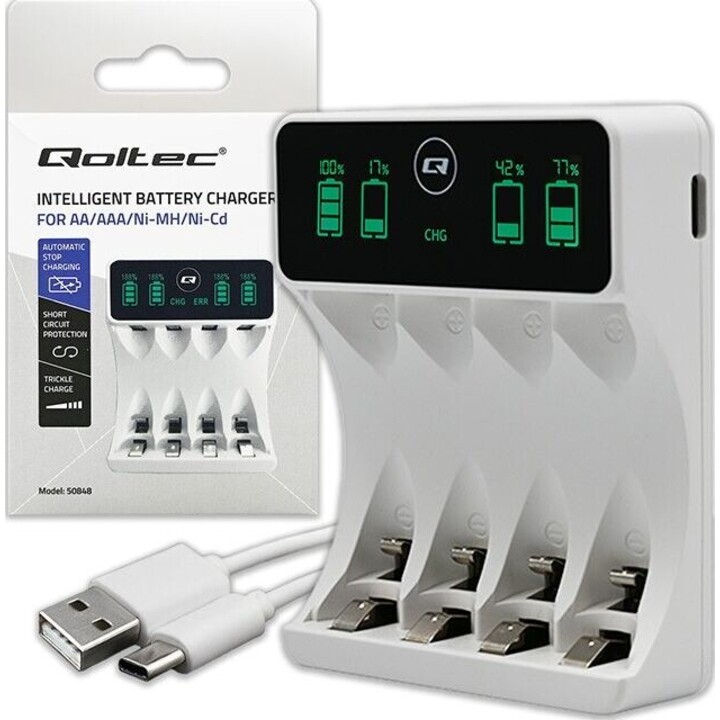 Chargeur pour piles NiMH type R03 AAA R6 AA LCD