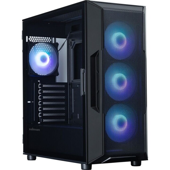 Gabinete PC I3 NEO V2 Mid Tower com 4 ventoinhas ARGB pretas
