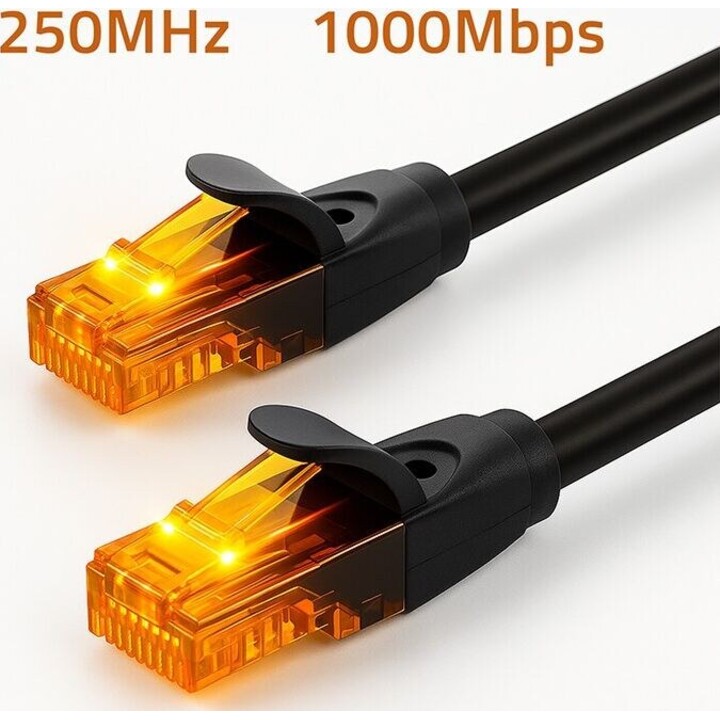 Cavo patch UTP Cat6 2xRJ45 25m nero