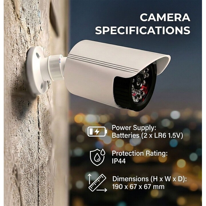 Caméra factice tubulaire, LED infrarouges. IR1800 W