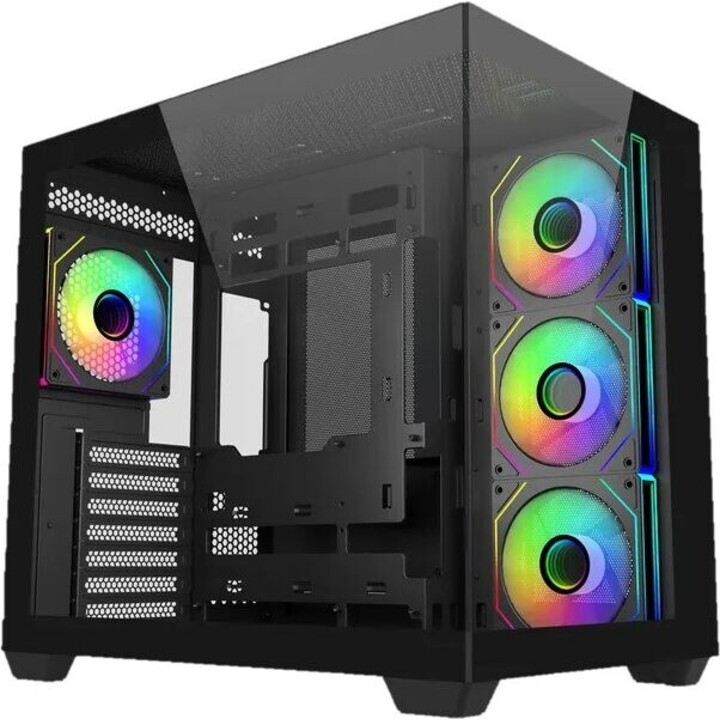 Cooler Master Elite 681 ATX-Gehäuse aus gehärtetem Glas, Schwarz