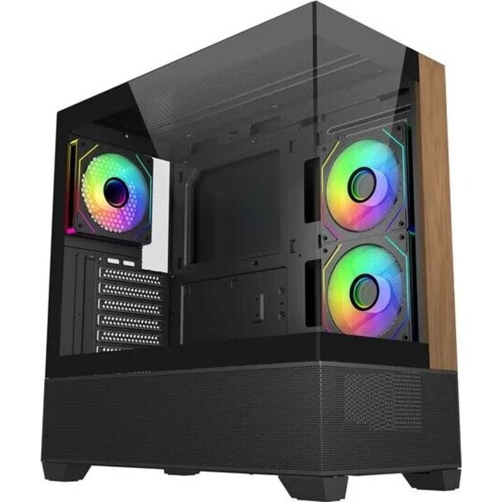 Cooler Master Elite 690 Wood Black case PC ATX nero