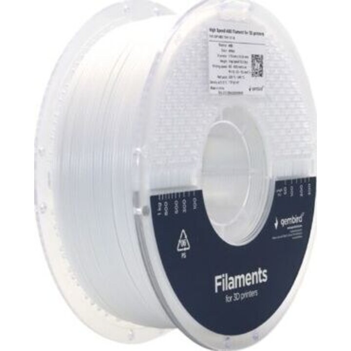 Filamento ABS de alta velocidade, 1,75 mm, 1 kg, branco
