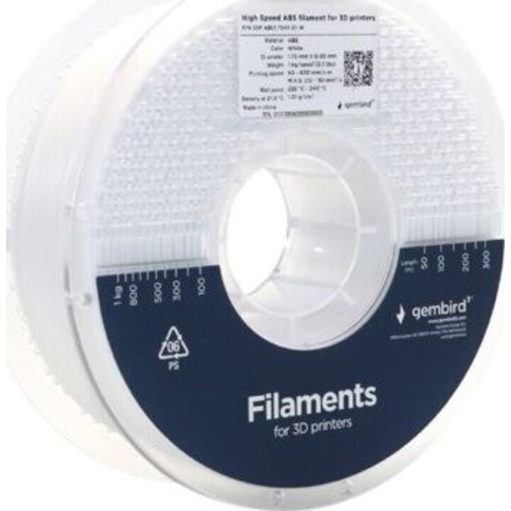 ABS High Speed filament, 1.75 mm, 1 kg, white