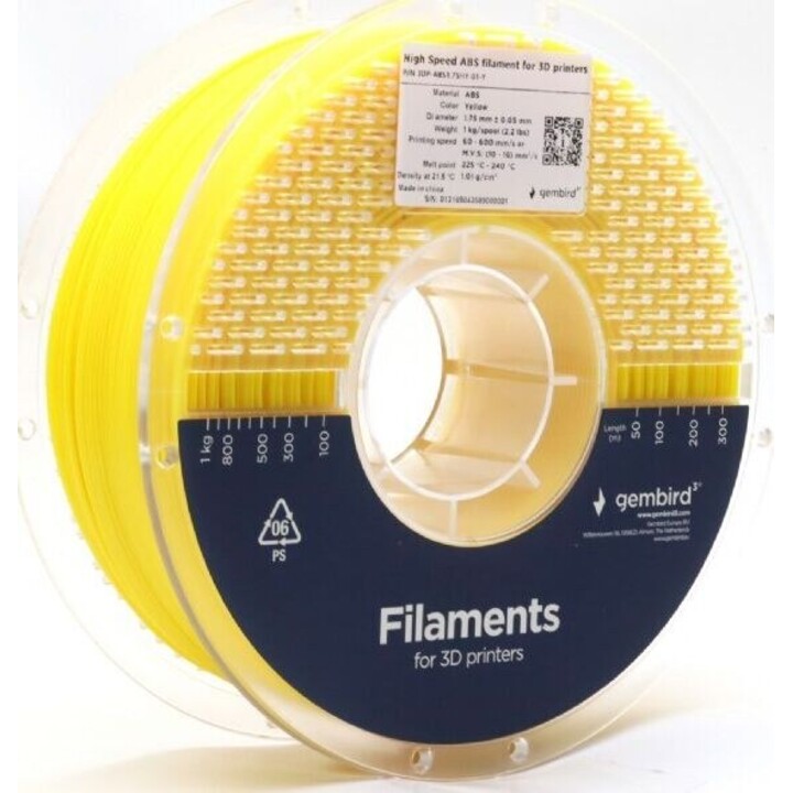ABS High Speed filament, 1.75 mm, 1 kg, yellow