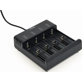 Cargador de baterías USB Ni-MH+Li-ion negro
