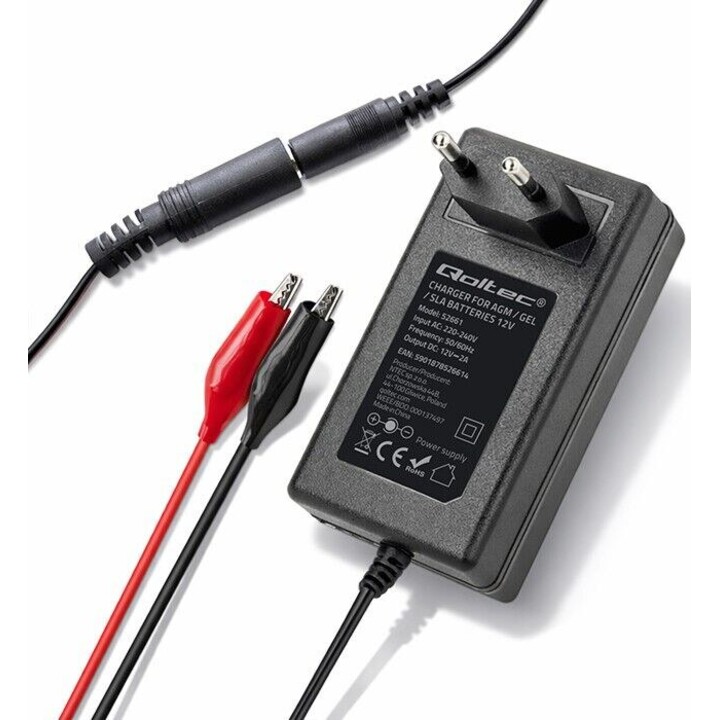 Ladegerät für AGM- und GEL-Batterien, Standardgröße 24 V, 19,2 W, 5,5 x 2,1
