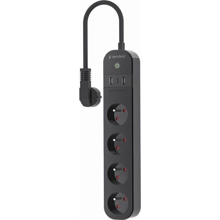 Multipresa intelligente Tuya 4xFR 2xUSB-A 1xUSB-C bl