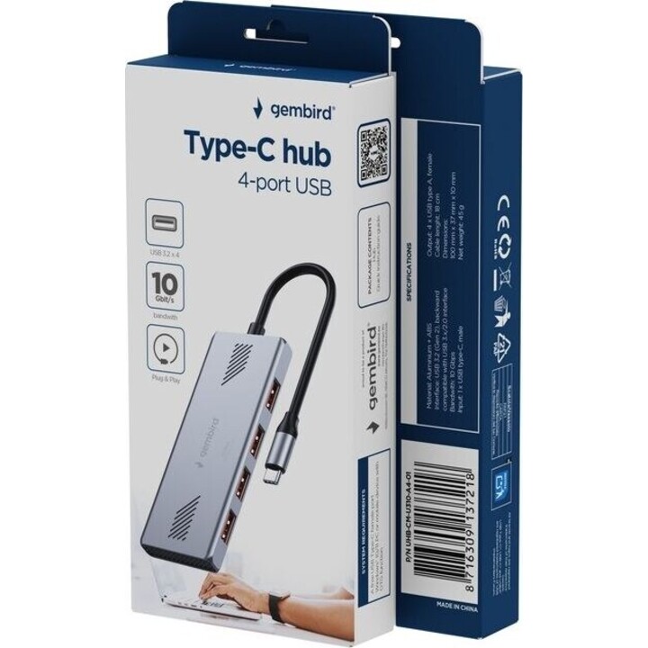 HUB USB3.2 Gen2 type C 4xUSB-A