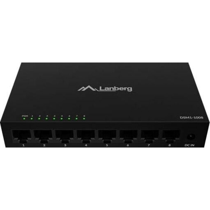 Switch DSM1-1008 8×1Gb/s - Unmanaged Gigabit Ethernet Desktop, 12V (Metallgehäuse)