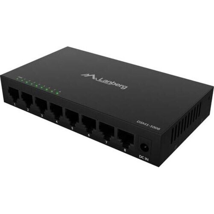 Switch DSM1-1008 8×1Gb/s - Unmanaged Gigabit Ethernet Desktop, 12V (Metallgehäuse)