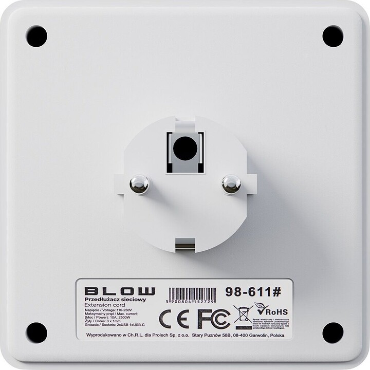 Multipresa R-20 PRx2 2xUSB-A + USB-C bianca