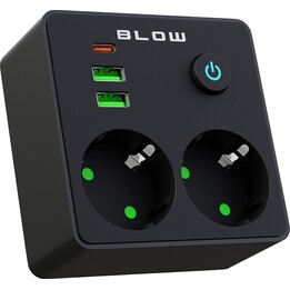 Multipresa R-20 PRx2 2xUSB-A USB-C nera