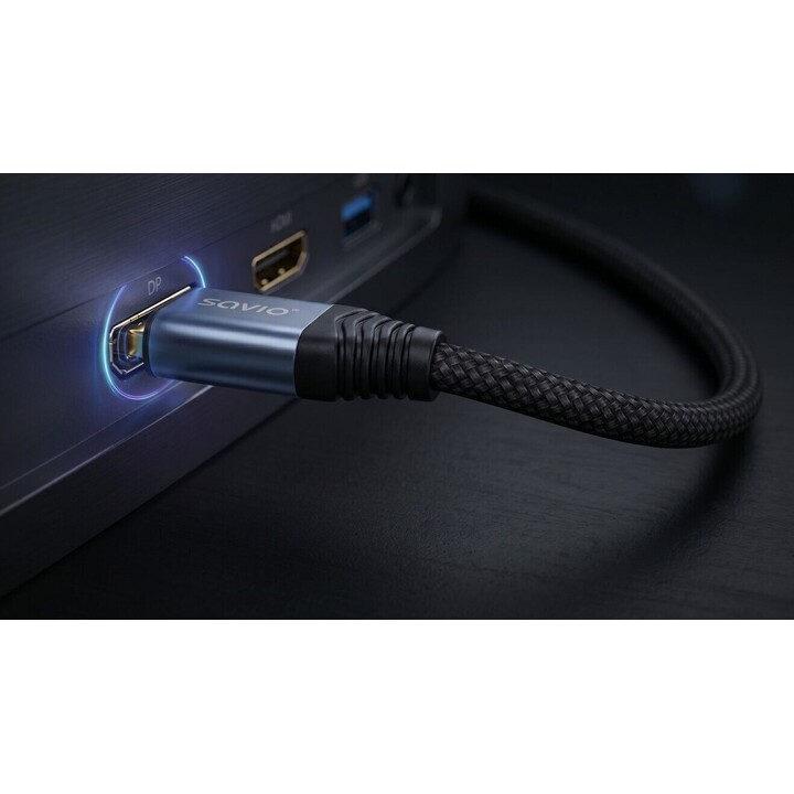 Cable SAVIO CL-210 DisplayPort 2.1 de 2 m