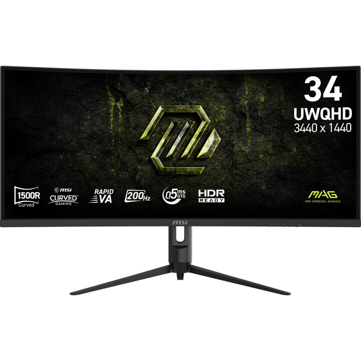 Monitor MAG 342CQRF E20 de 34 polegadas UWQHD/Curvo/200Hz/preto