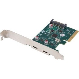 Tarjeta de red PCI EXPRESS X1 -- 2 puertos USB-C 3.2 GEN 2X1 LED de perfil bajo
